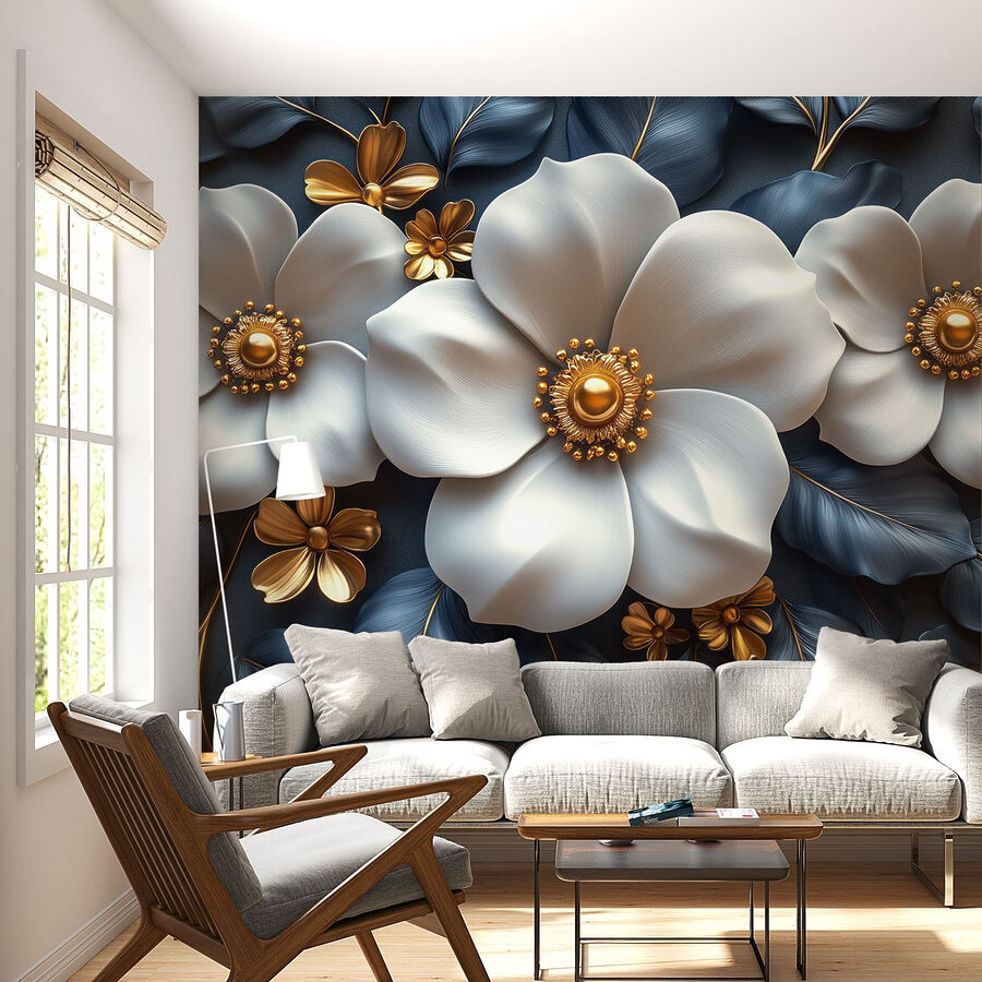 Elegante composizione floreale su sfondo strutturato