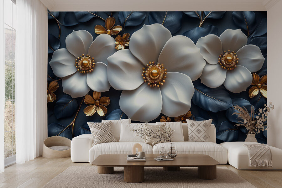 Elegante composizione floreale su sfondo strutturato