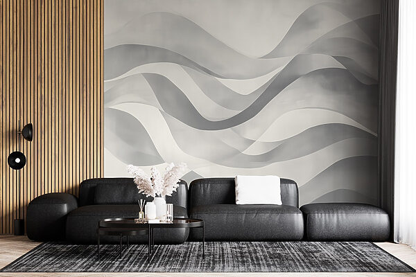 Sfondo grigio e bianco con linee ondulate Sfondo grigio e bianco con linee ondulate