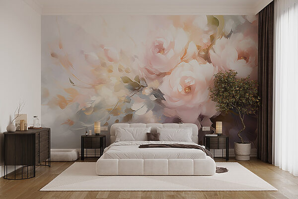 Pittura di fiori su una superficie bianca Pittura di fiori su una superficie bianca