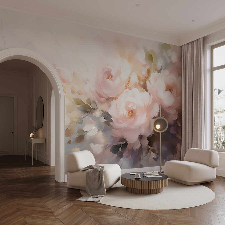 Pittura di fiori su una superficie bianca