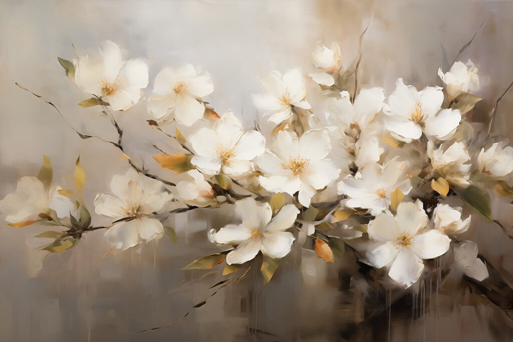 Pittura di fiori bianchi Pittura di fiori bianchi