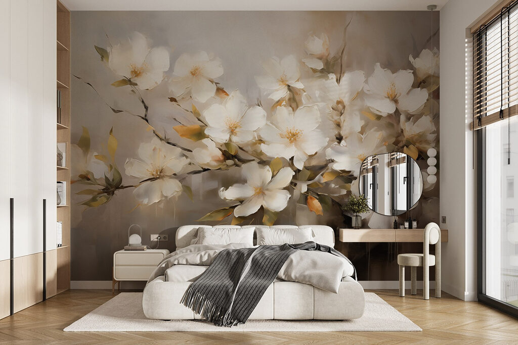 Painting of white flowers