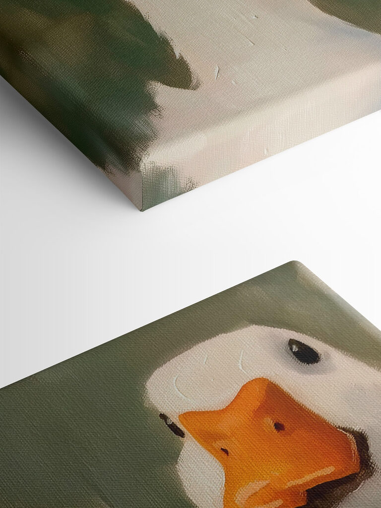 Painting of two white ducks Painting of two white ducks