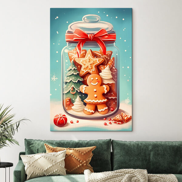 Jar of cookies with a red bow Jar of cookies with a red bow