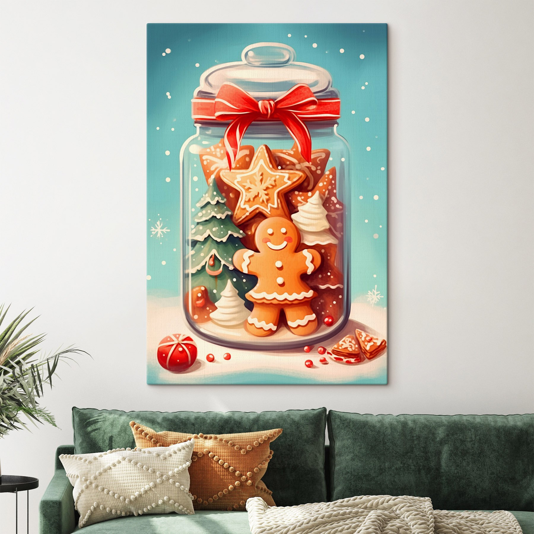 Jar of cookies with a red bow Jar of cookies with a red bow