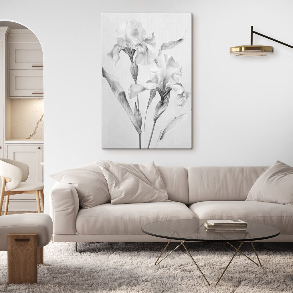 Delicate petals in soft monochrome hues