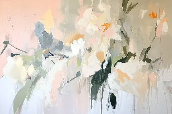 Painting of flowers on a wall