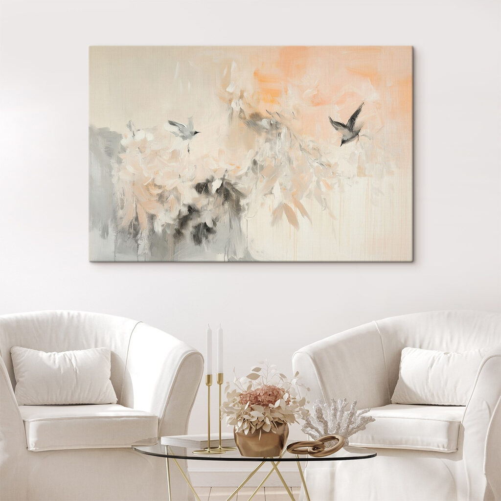 Painting of birds flying in the sky Painting of birds flying in the sky