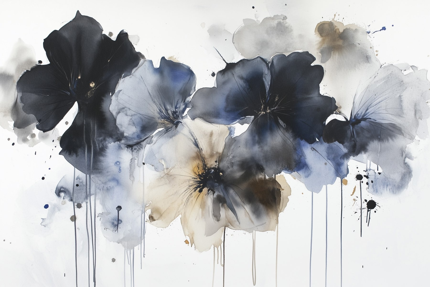 Painting of flowers on a white background Painting of flowers on a white background