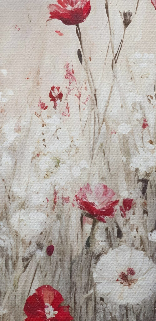Painting of red and white flowers Painting of red and white flowers