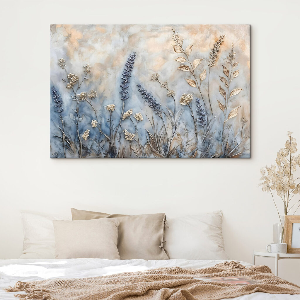 Painting of flowers and leaves