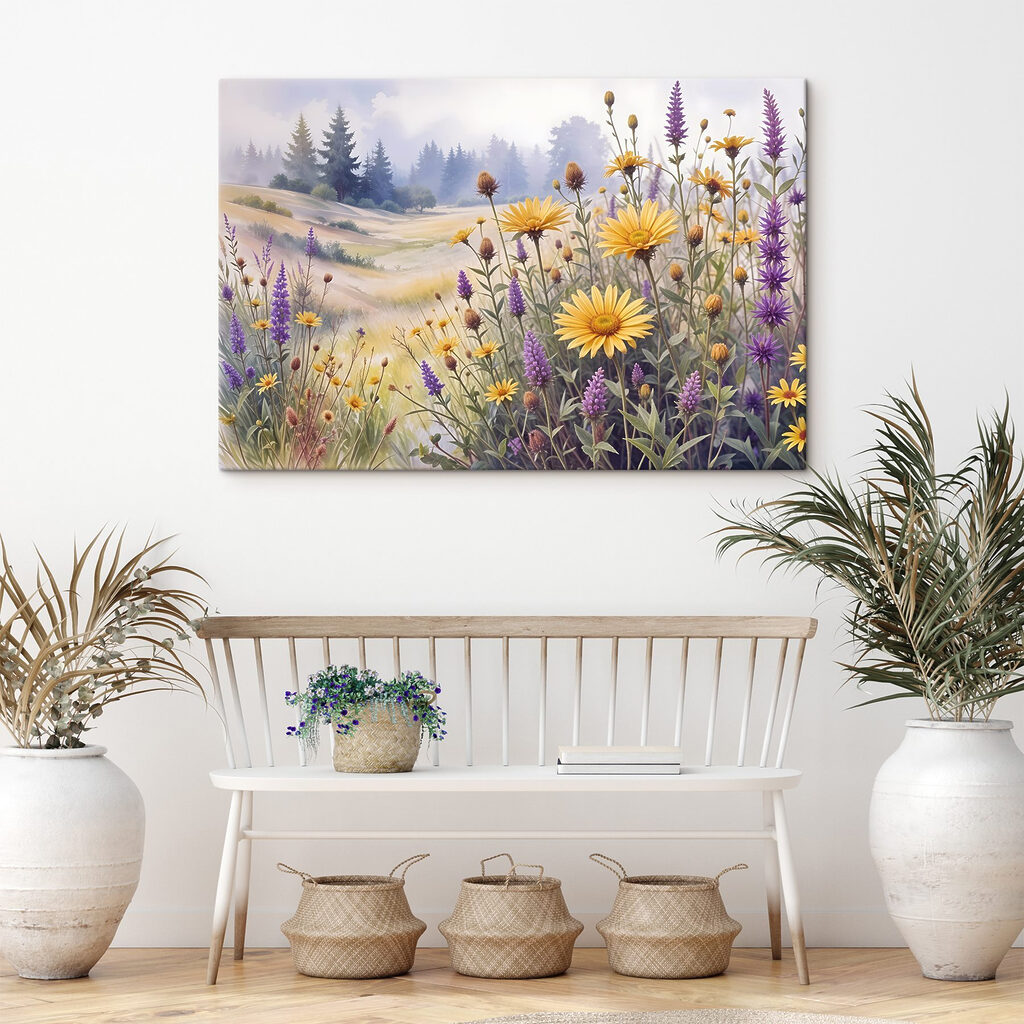 Field of flowers and grass Field of flowers and grass