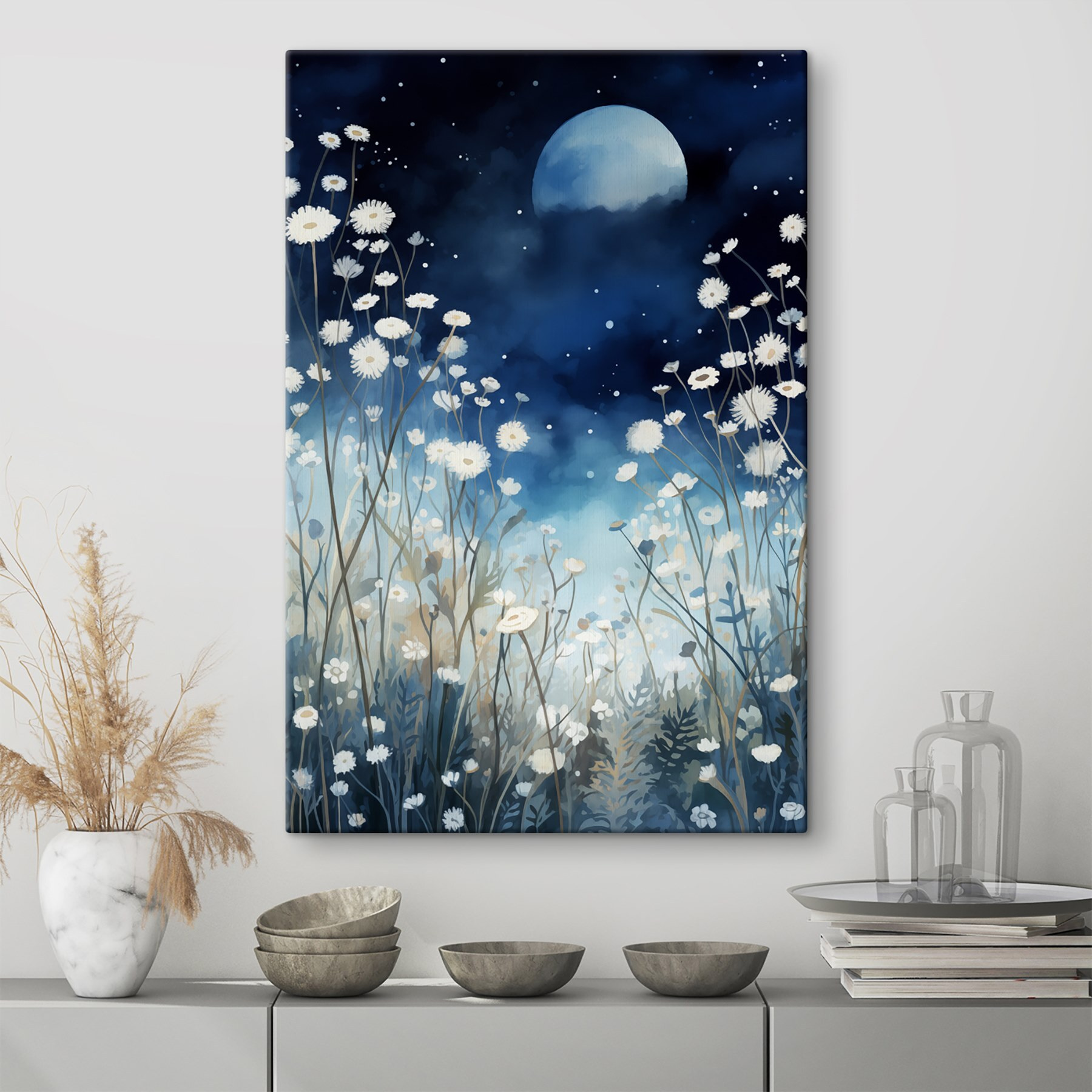 Painting of white flowers Painting of white flowers