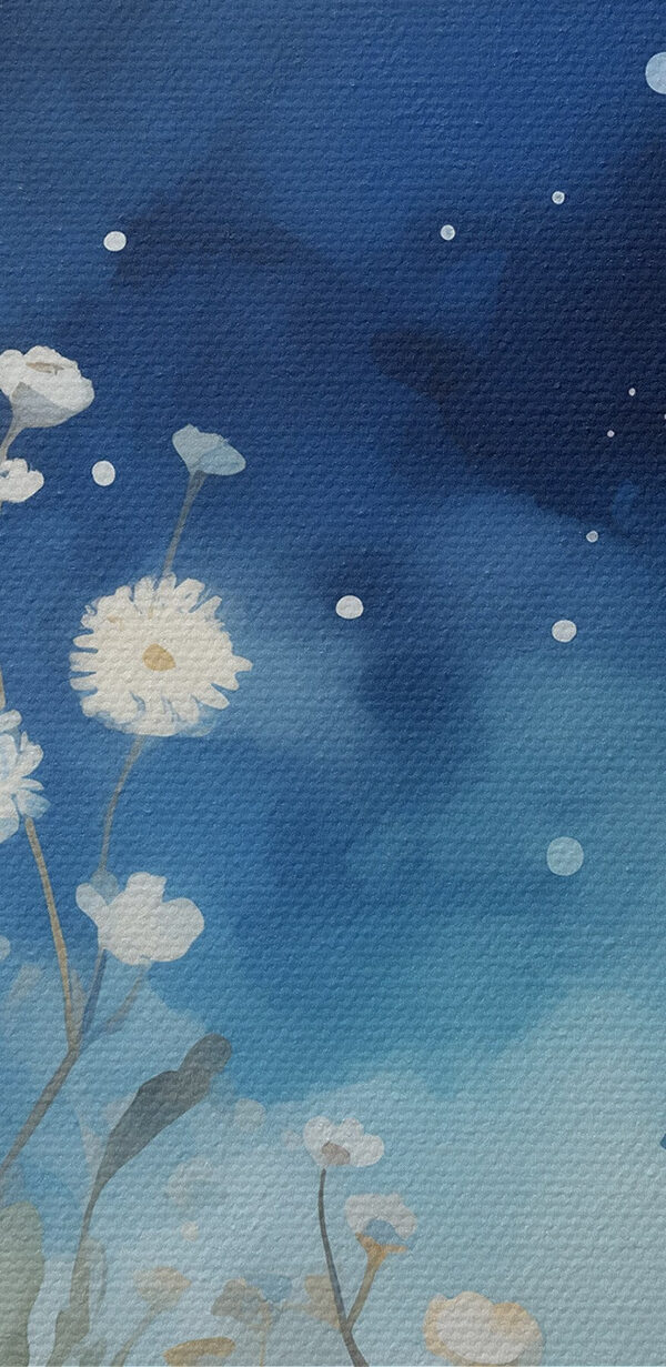 Painting of white flowers Painting of white flowers