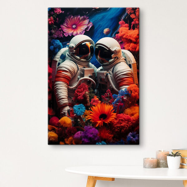 Quadri Due astronauti in tuta spaziale con dei fiori (COD: s42285) Quadri Quadri Due astronauti in tuta spaziale con dei fiori (COD: s42285)