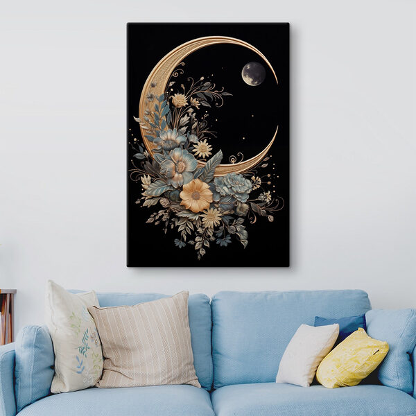 Quadri Luna con fiori e foglie (COD: s42287) Quadri Quadri Luna con fiori e foglie (COD: s42287)