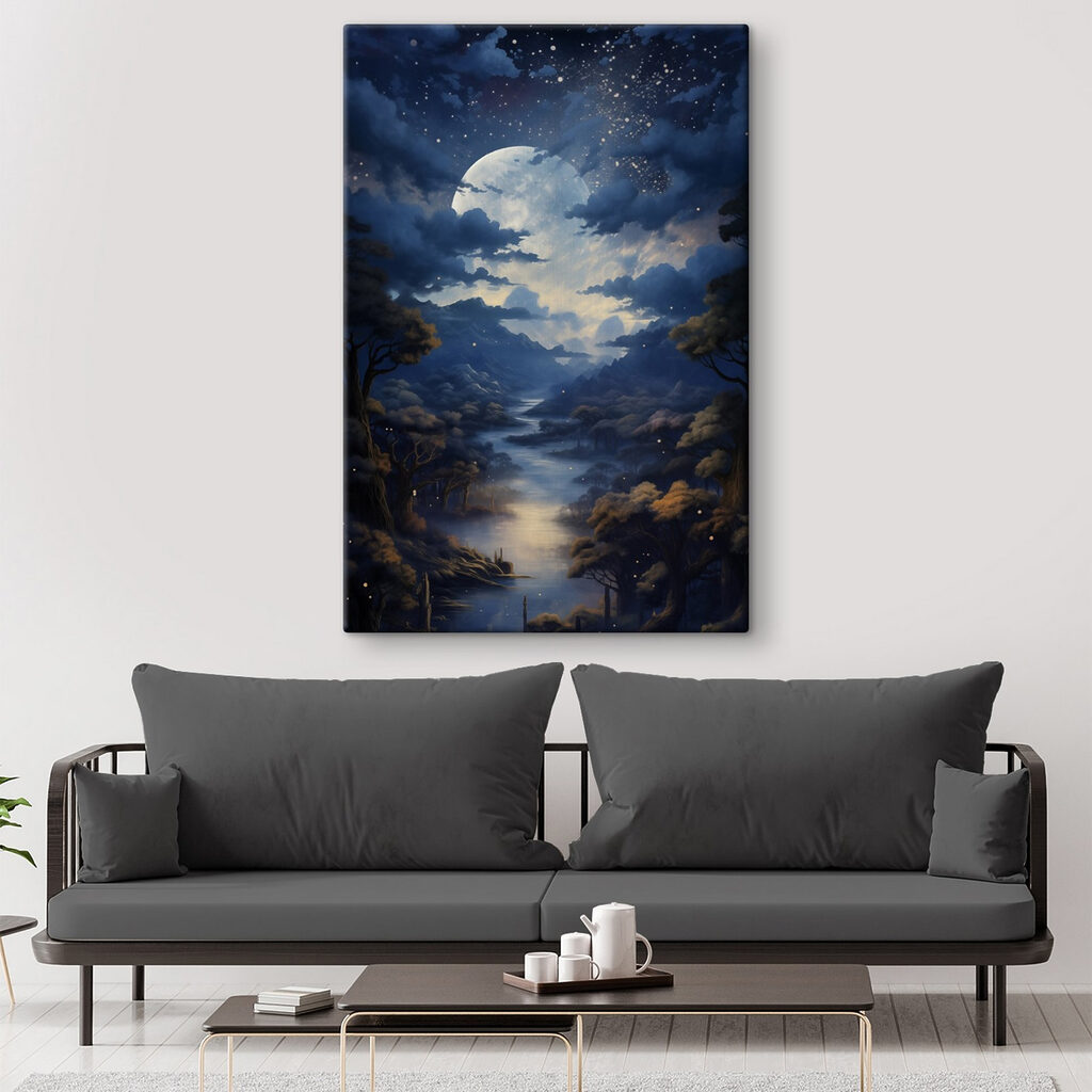 Moon over a river