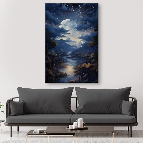 Moon over a river