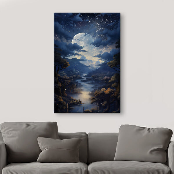 Moon over a river
