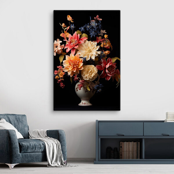 Quadri Vaso di fiori su sfondo nero (COD: s42292) Quadri Quadri Vaso di fiori su sfondo nero (COD: s42292)