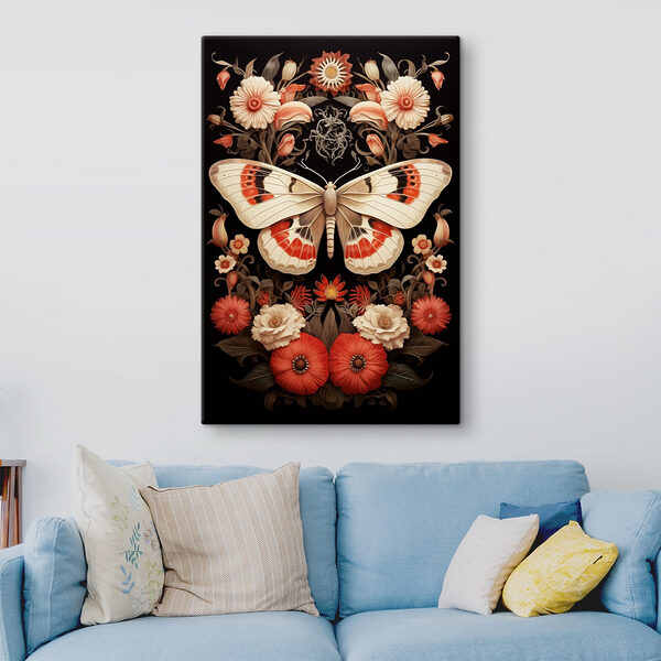 Quadri Farfalla e fiori su sfondo nero (COD: s42293) Quadri Quadri Farfalla e fiori su sfondo nero (COD: s42293)