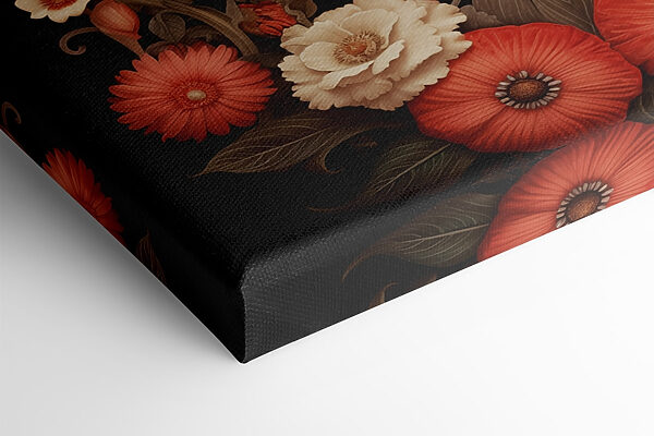 Butterfly and flowers on a black background