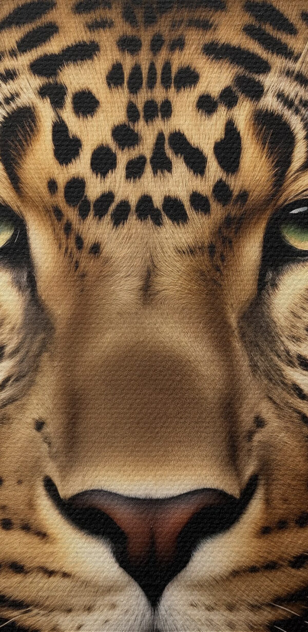 Leopard with a crown and flowers
