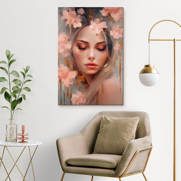 Quadri Dipinto raffigurante una donna con dei fiori tra i capelli (COD: s42299) Quadri Quadri Dipinto raffigurante una donna con dei fiori tra i capelli (COD: s42299)