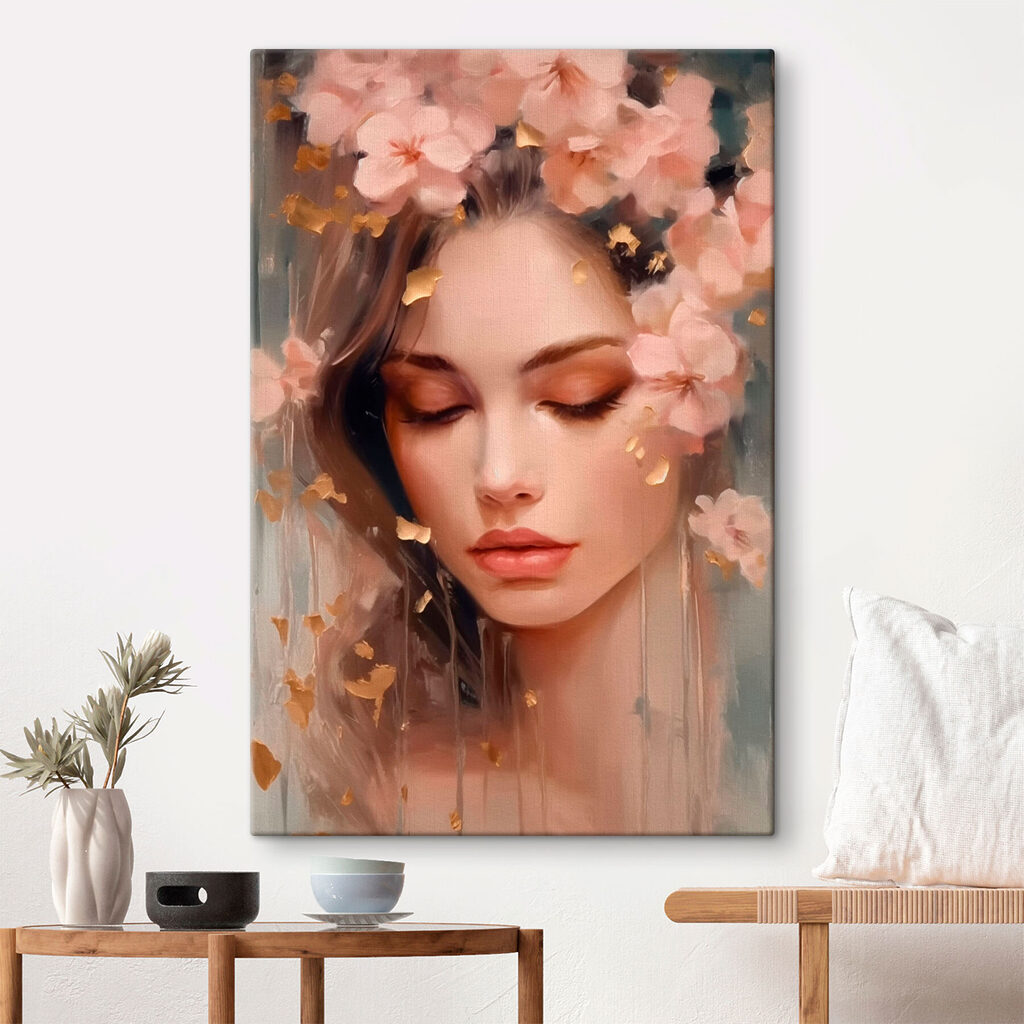 Woman with flowers in her hair Woman with flowers in her hair