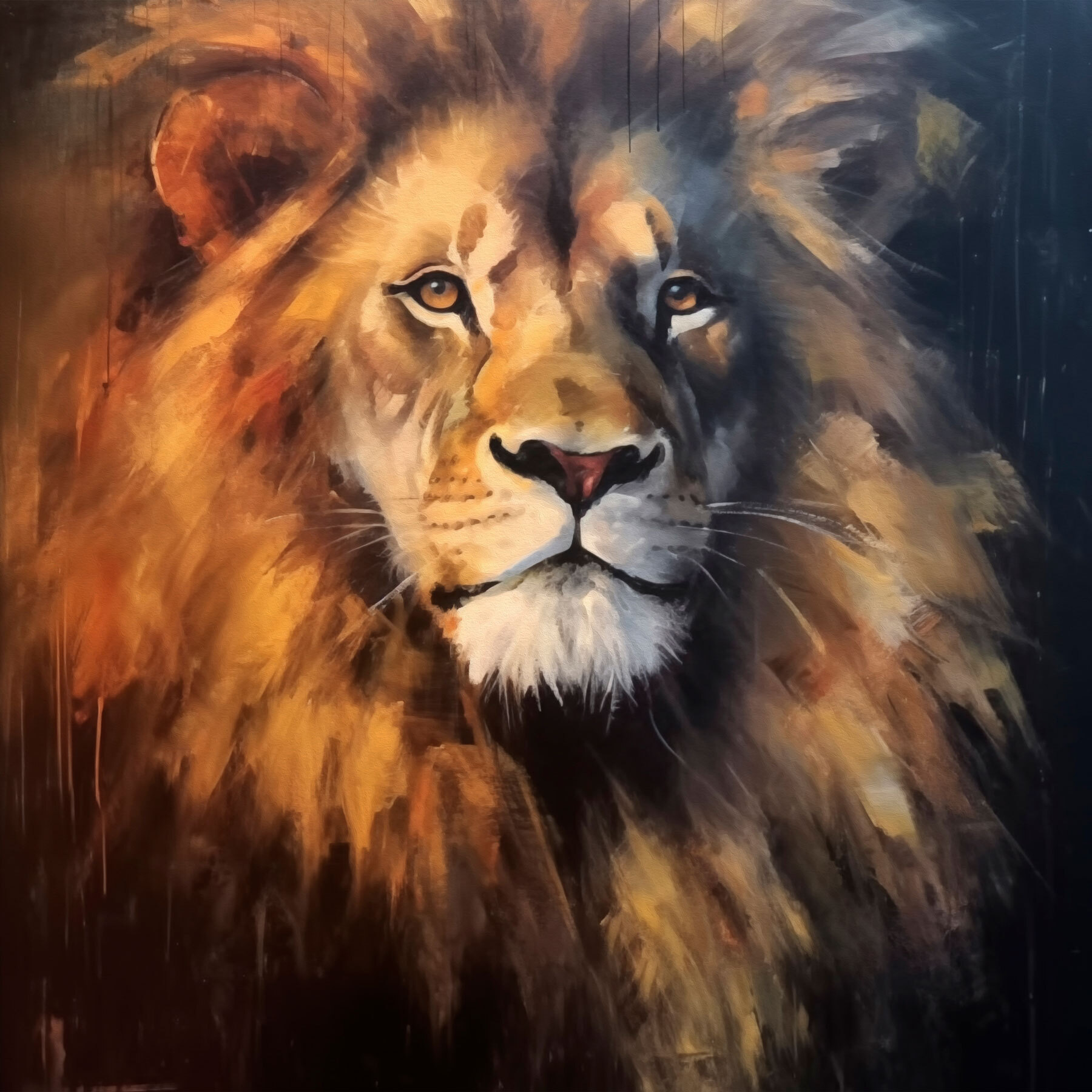 Painting of a lion Painting of a lion