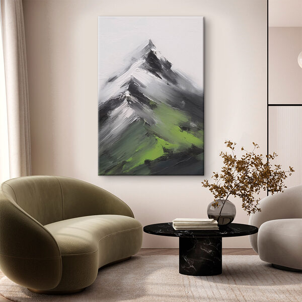 Painting of a mountain peak