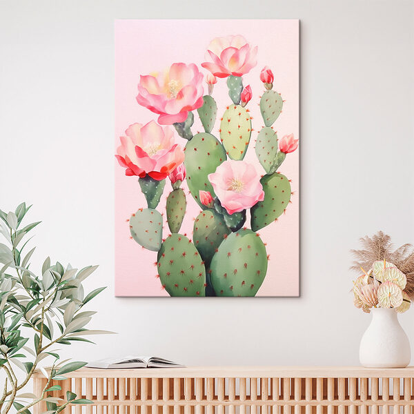 Quadri Quadri Dipinto raffigurante un cactus in fiore (COD: s42312)