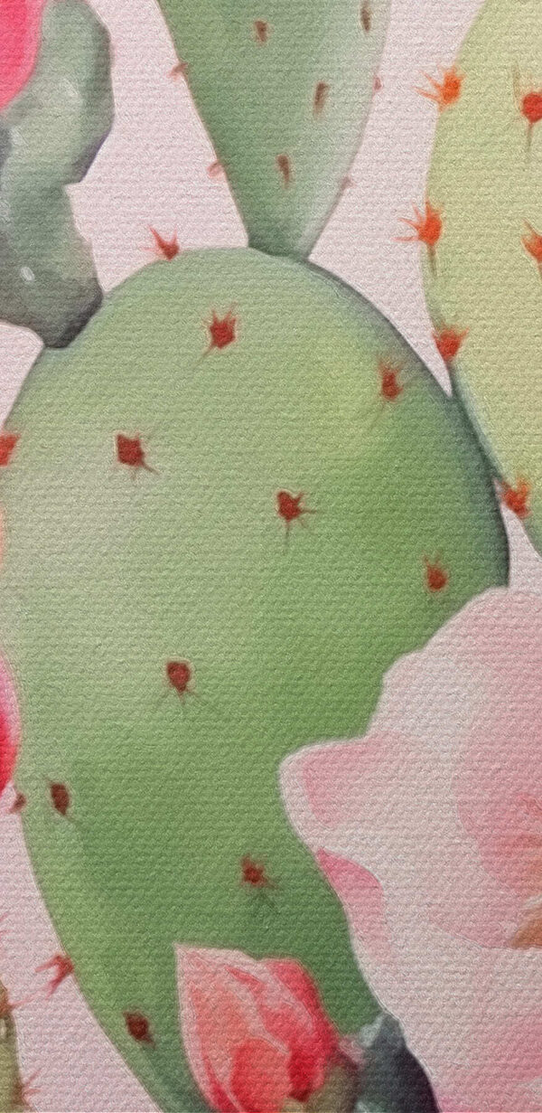 Painting of a cactus with flowers