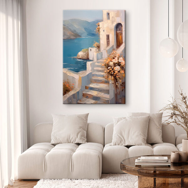 Quadri Dipinto raffigurante una casa con dei fiori sulle scale (COD: s42316) Quadri Quadri Dipinto raffigurante una casa con dei fiori sulle scale (COD: s42316)