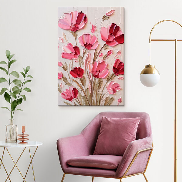Quadri Dipinto di fiori rosa (COD: s42318) Quadri Quadri Dipinto di fiori rosa (COD: s42318)