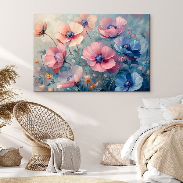 Quadri Dipinto di fiori su sfondo blu (COD: s42326) Quadri Quadri Dipinto di fiori su sfondo blu (COD: s42326)