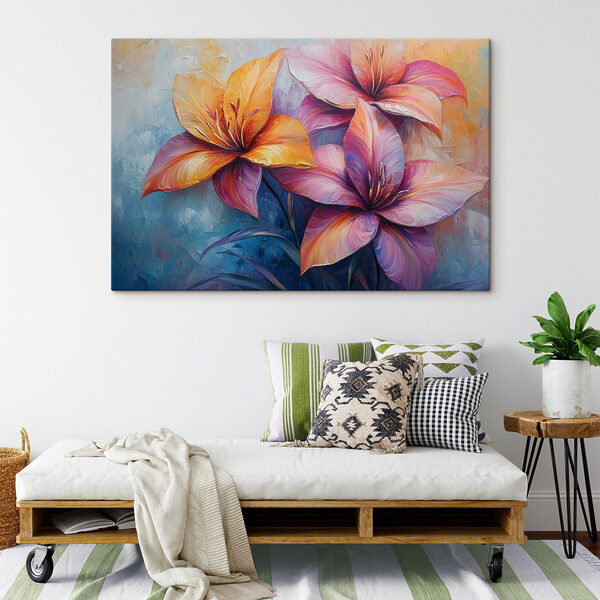 Quadri Dipinto di fiori su sfondo blu (COD: s42328) Quadri Quadri Dipinto di fiori su sfondo blu (COD: s42328)