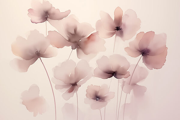 Group of flowers on a white background