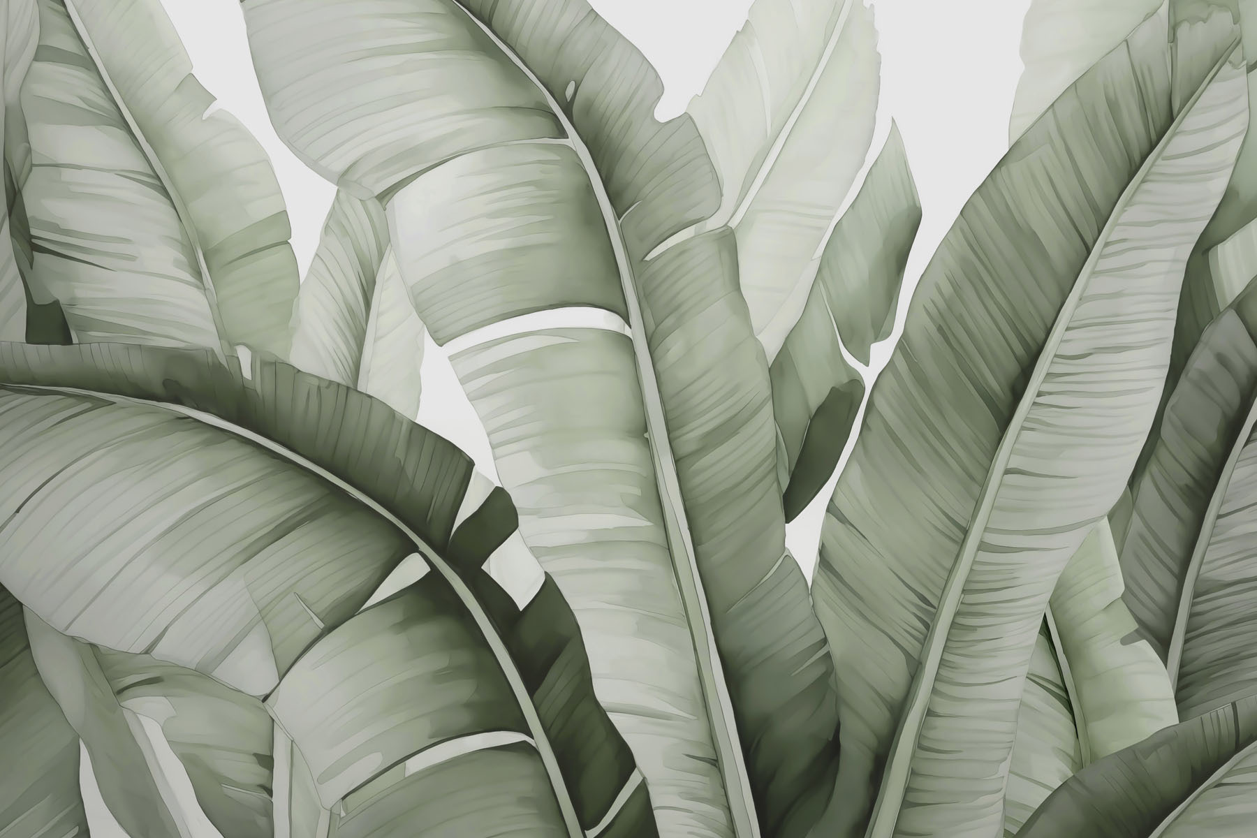 Lush green leaves in gentle waves