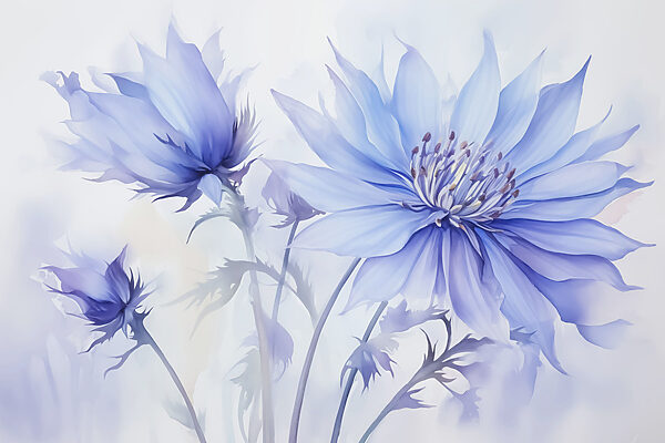 Delicati petali blu dalle tonalità tenui Delicati petali blu dalle tonalità tenui