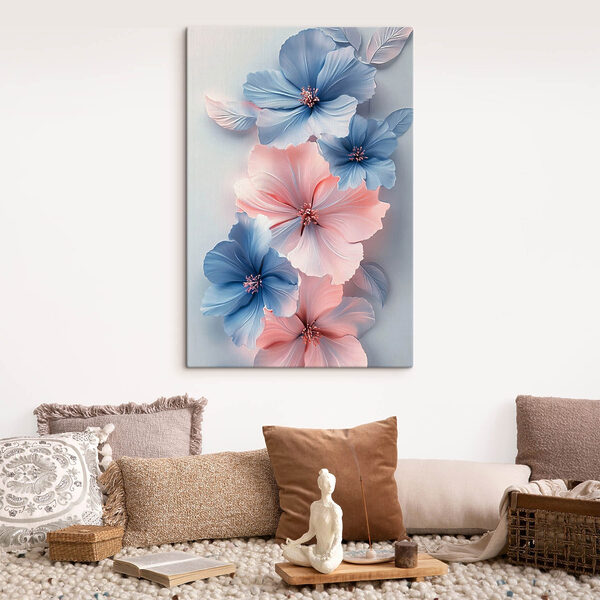 Quadri Quadri Composizione di fiori blu e rosa (COD: s42178)