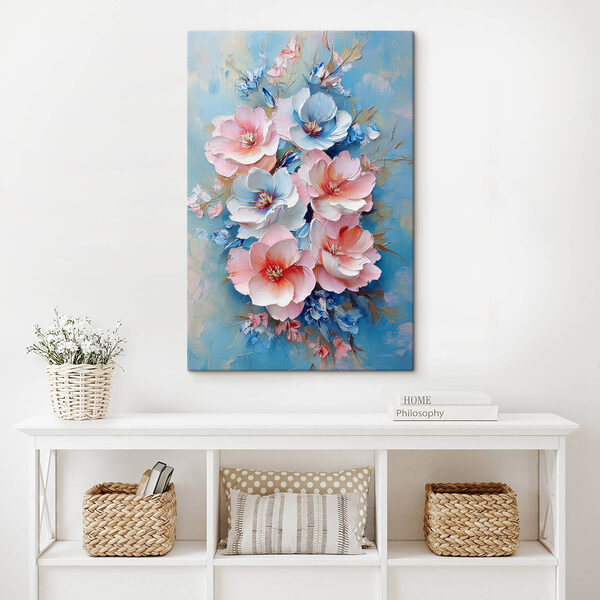 Quadri Dipinto di fiori su fondo blu (COD: s42181) Quadri Quadri Dipinto di fiori su fondo blu (COD: s42181)