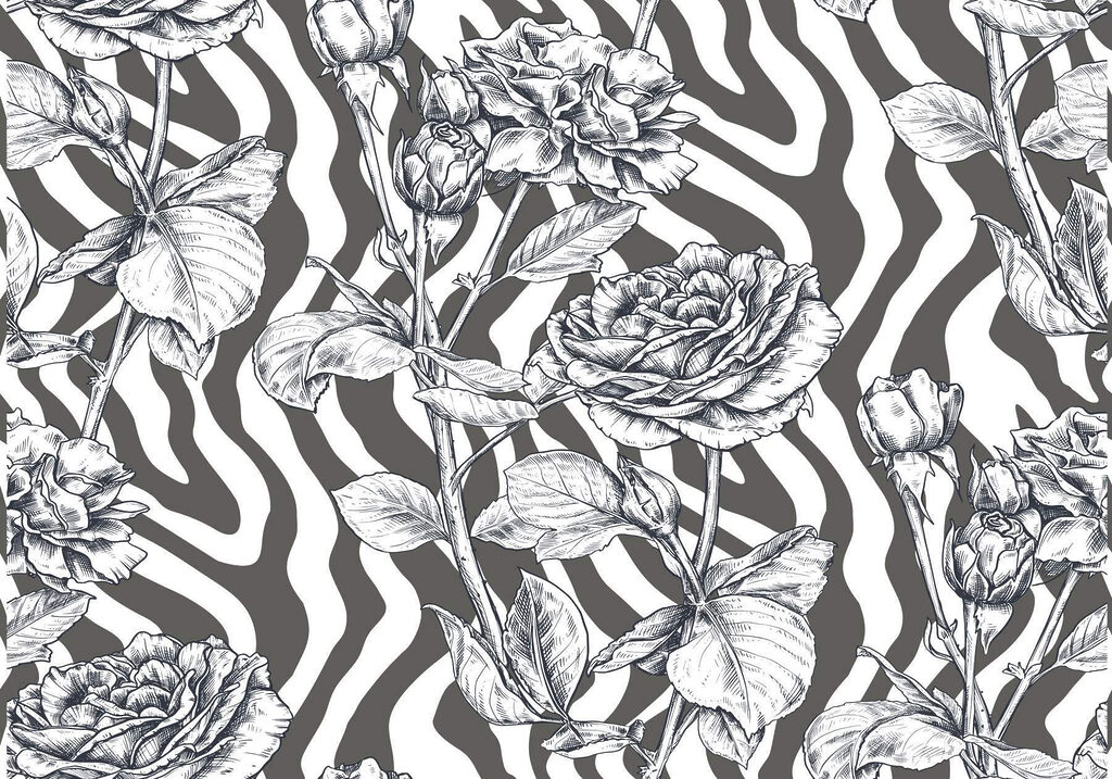 Disegno in bianco e nero di rose Disegno in bianco e nero di rose