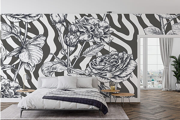 Disegno in bianco e nero di rose Disegno in bianco e nero di rose