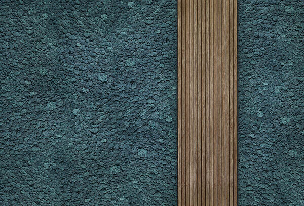 Tavola di legno su tappeto blu Tavola di legno su tappeto blu