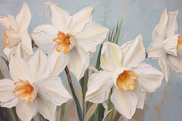 Painting of white flowers