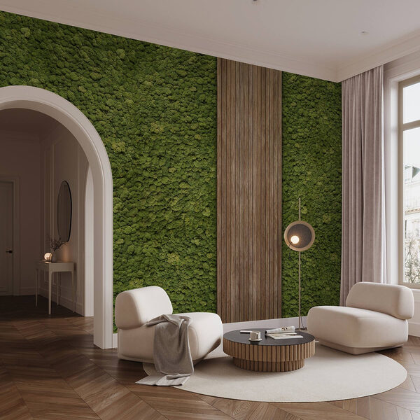 Wood plank on a green carpet