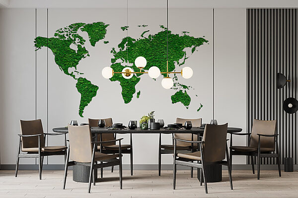 Mappa del mondo fatta di piante verdi Mappa del mondo fatta di piante verdi