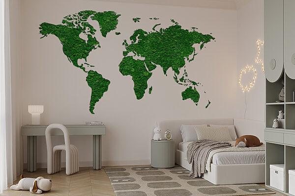 Mappa del mondo fatta di piante verdi Mappa del mondo fatta di piante verdi